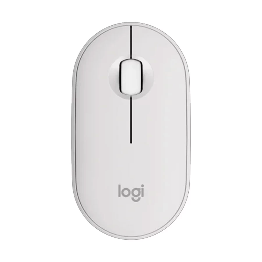 Logitech M350s Pebble Mouse 2, Wireless and Bluetooth Mouse, TONAL WHITE