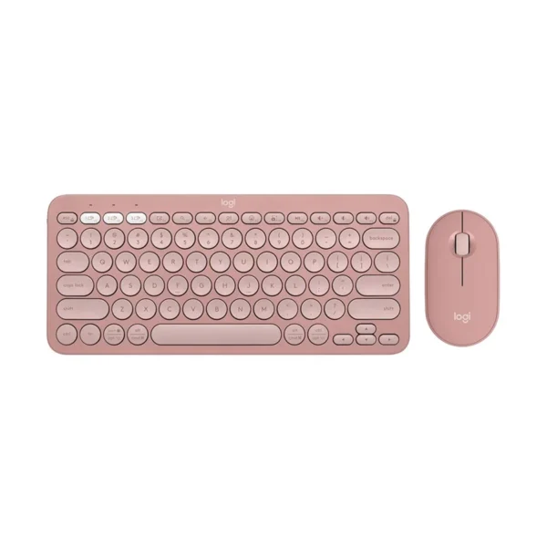 Logitech Pebble 2 Combo Multi-Device Bluetooth Keyboard and Mouse, TONAL ROSE,