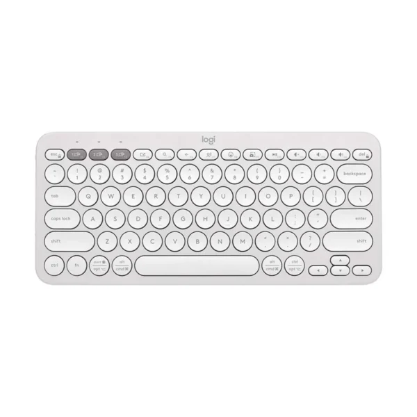 Logitech K380S Pebble Keys 2 Multi-Device Bluetooth Keyboard, TONAL WHITE